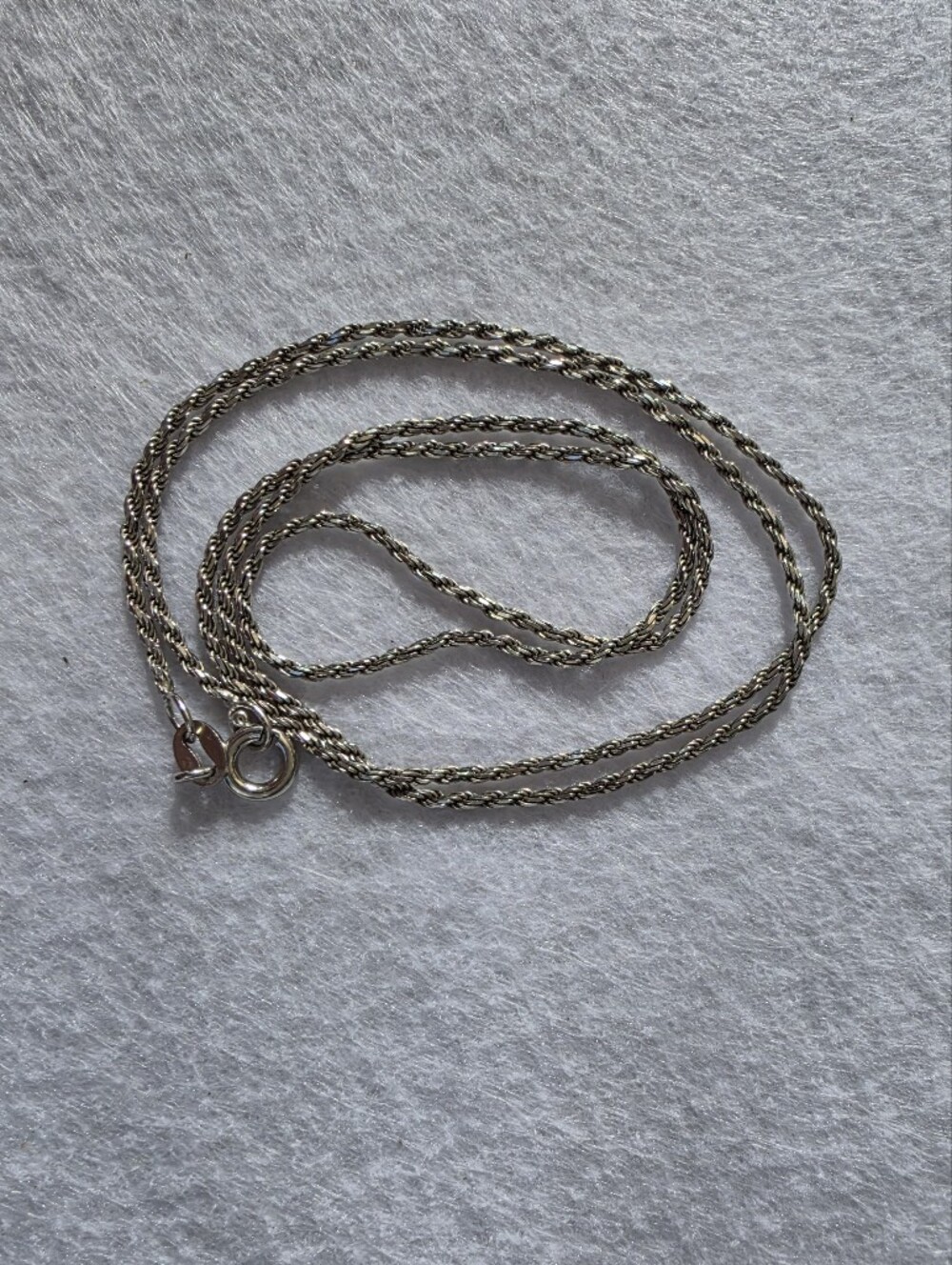 17": Sterling Silver Twist Rope Chain Necklace - 3.52 g